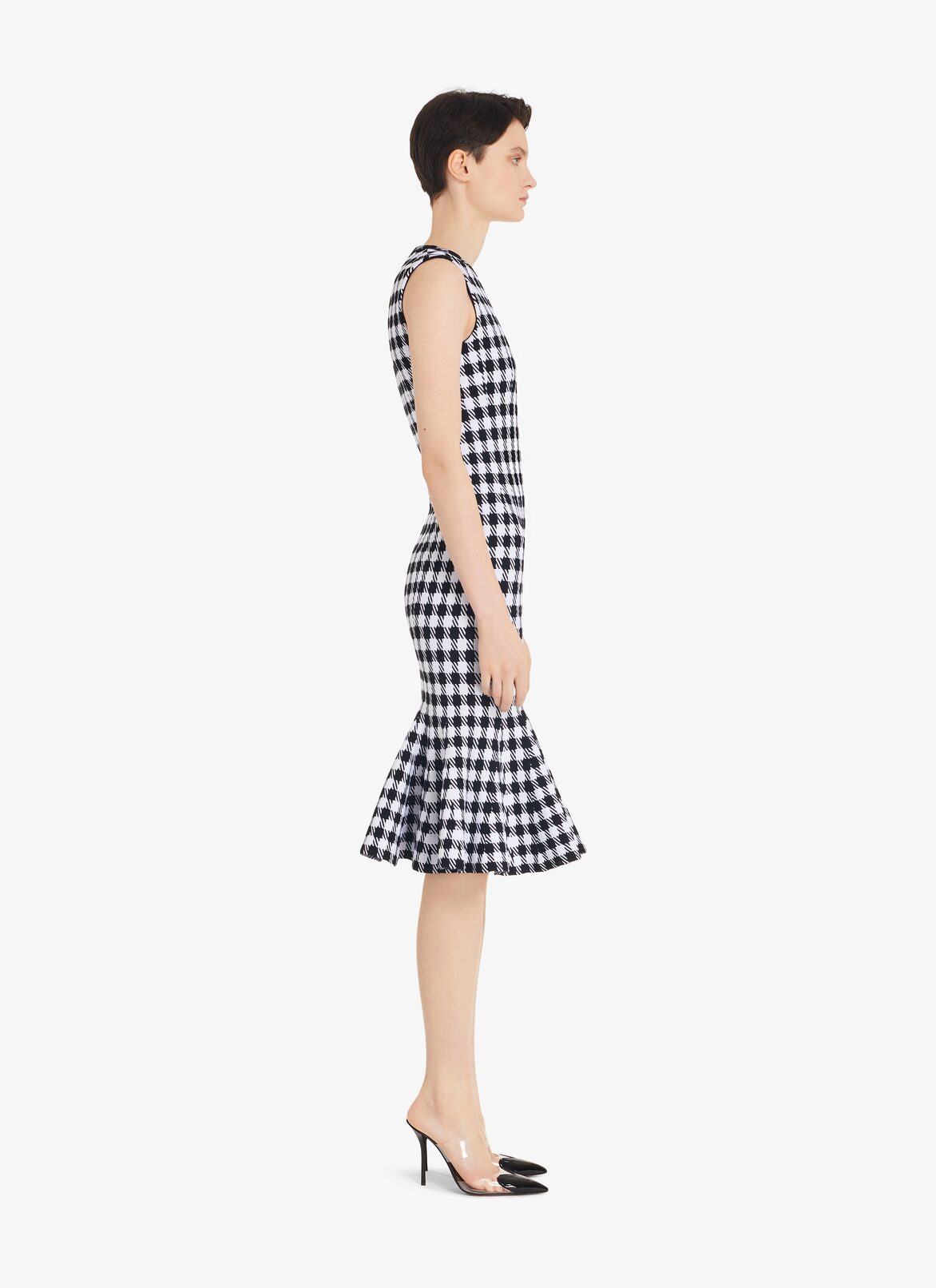 Check Bleistiftkleid ALAÏA SCHWARZ/WEIß CHECK BLEISTIFTKLEID